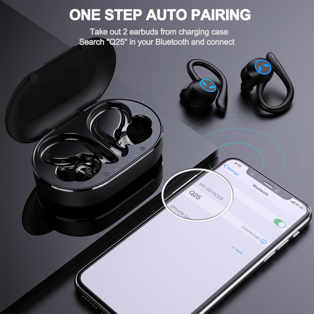 Q25 TWS Earbuds In-ear Wireless Headset Bluetooth 5.1 Earphone Waterproof Noise Reduction Design Sports Earhook Headphone Q25 TWS Earbuds In-ear Wireless Headset Bluetooth 5.1 Earphone Waterproof Noise Reduction Design Sports Earhook Headphone